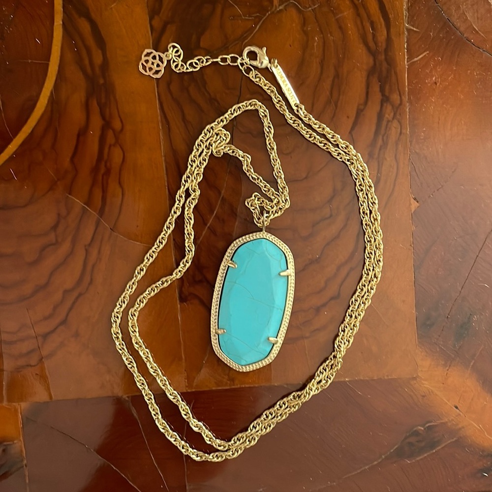 Kendra Scott Rae necklace gold with turquoise